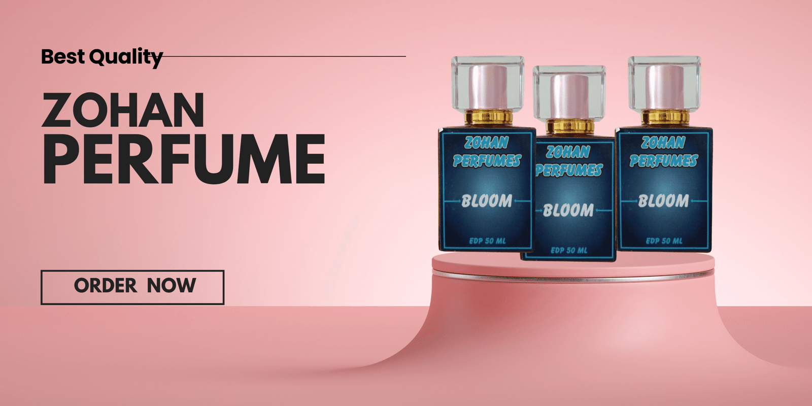Pink mimalist Modern Beauty Perfume Banner